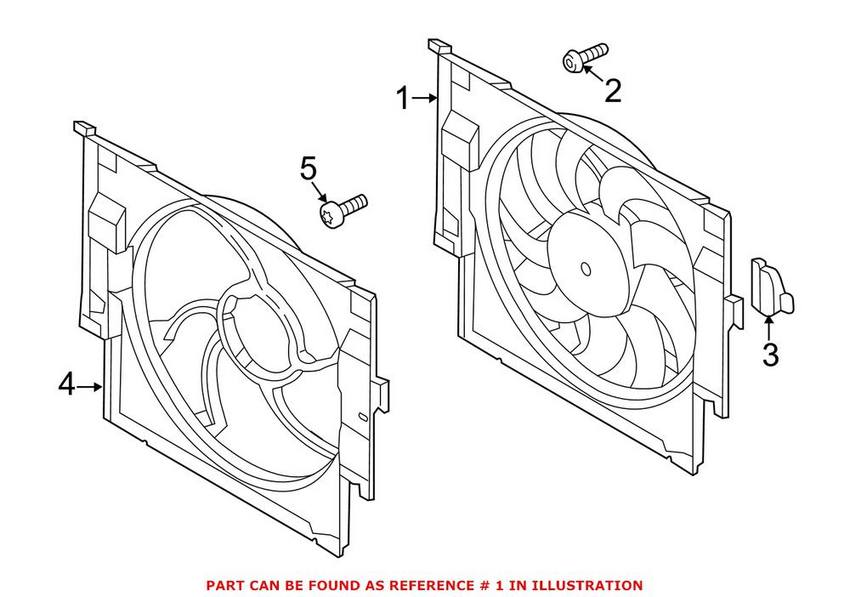 BMW Engine Cooling Fan Assembly - Front 17112284887